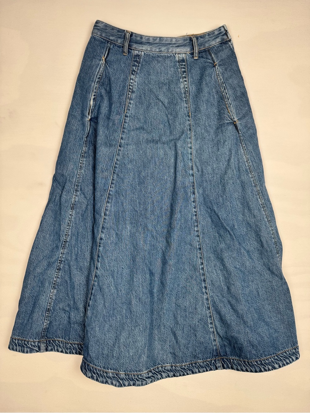 Madewell Midi Skirt Robertson Wash: Airy Denim Edition Women’s 26 Retail $148